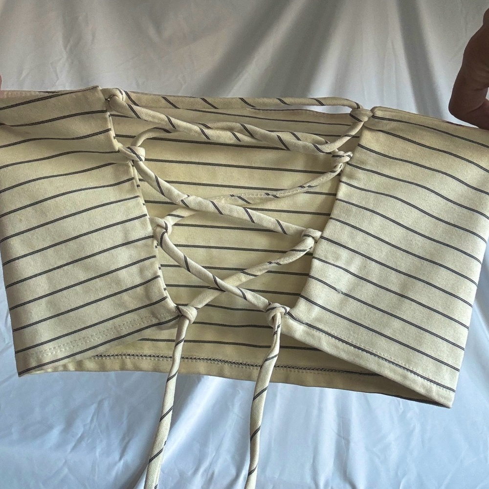 Lani California Striped Tie Back Tube Top
